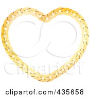 Royalty Free RF Clipart Illustration Of A Gold Chain Heart