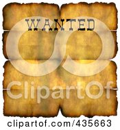 Grungy Wanted Parchment Sign With Burnt Edges And Folds