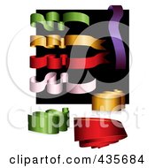 Poster, Art Print Of Digital Collage Of Colorful Ribbons