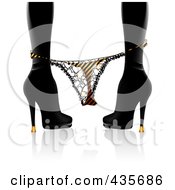 Royalty Free RF Clipart Illustration Of A Silhouetted Woman In Heels Her Thong Panties At Her Ankles by MilsiArt #COLLC435686-0110