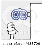 Poster, Art Print Of Stick Man Standing Under A Glasses Sign