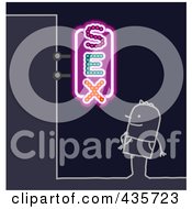 Royalty Free RF Clipart Illustration Of A Stick Man Standing Under A Sex Sign by NL shop