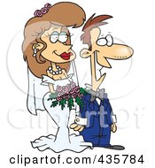 Poster, Art Print Of Pleased Caucasian Wedding Couple