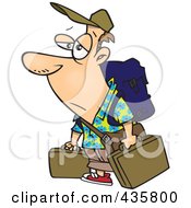Poster, Art Print Of Tired Male Traveler Carrying Luggage