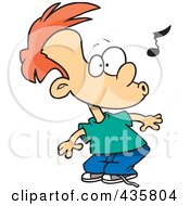 Royalty Free RF Clipart Illustration Of An Impressed Boy Whistling