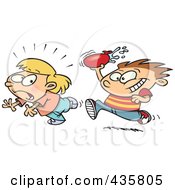 Royalty Free RF Clipart Illustration Of A Boy Throwing Water Balloons
