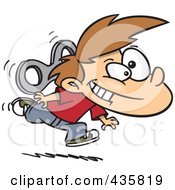 Poster, Art Print Of Energetic Wind Up Boy Running