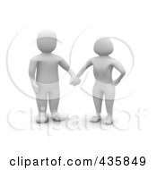 Royalty Free RF Clipart Illustration Of A Blanco White Couple Holding Hands by Jiri Moucka