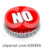 Royalty Free RF Clipart Illustration Of A 3d Red No Push Button