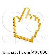 Royalty Free RF Clipart Illustration Of A 3d Yellow Outlined Hand Cursor by Jiri Moucka
