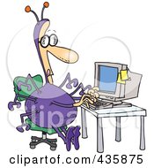 Royalty Free RF Clipart Illustration Of A Multi Armed Webmaster