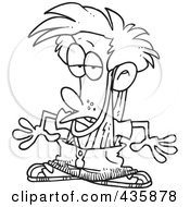 Royalty Free RF Clipart Illustration Of A Line Art Design Of A Boy With A Wedgie