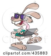 Poster, Art Print Of Web Bunny Using A Laptop