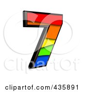 Poster, Art Print Of 3d Rainbow Symbol Number 7
