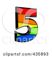 Poster, Art Print Of 3d Rainbow Symbol Number 5