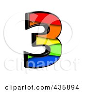 Poster, Art Print Of 3d Rainbow Symbol Number 3