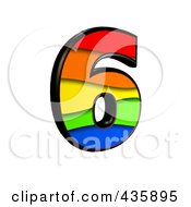 3d Rainbow Symbol Number 6