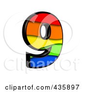 Poster, Art Print Of 3d Rainbow Symbol Number 9