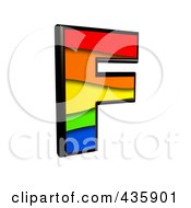 Poster, Art Print Of 3d Rainbow Symbol Capital Letter F