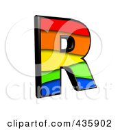 Poster, Art Print Of 3d Rainbow Symbol Capital Letter R