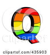 Poster, Art Print Of 3d Rainbow Symbol Capital Letter Q