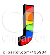 Poster, Art Print Of 3d Rainbow Symbol Capital Letter J