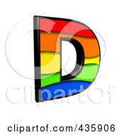 3d Rainbow Symbol Capital Letter D