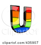 Poster, Art Print Of 3d Rainbow Symbol Capital Letter U