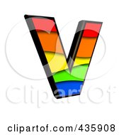 3d Rainbow Symbol Capital Letter V