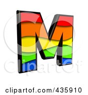 3d Rainbow Symbol Capital Letter M