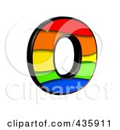 3d Rainbow Symbol Capital Letter O