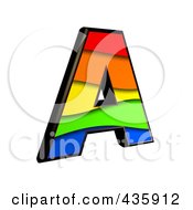 3d Rainbow Symbol Capital Letter A