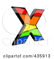 Poster, Art Print Of 3d Rainbow Symbol Capital Letter X