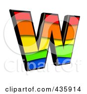 Poster, Art Print Of 3d Rainbow Symbol Capital Letter W