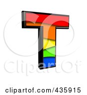 Poster, Art Print Of 3d Rainbow Symbol Capital Letter T