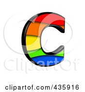 Poster, Art Print Of 3d Rainbow Symbol Capital Letter C