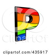 Royalty Free RF Clipart Illustration Of A 3d Rainbow Symbol Capital Letter P by chrisroll