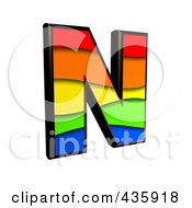 3d Rainbow Symbol Capital Letter N