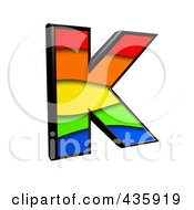 3d Rainbow Symbol Capital Letter K
