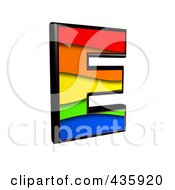 Royalty Free RF Clipart Illustration Of A 3d Rainbow Symbol Capital Letter E by chrisroll