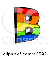 3d Rainbow Symbol Capital Letter B