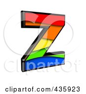 Poster, Art Print Of 3d Rainbow Symbol Capital Letter Z