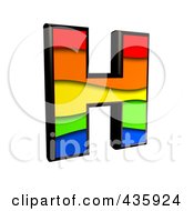 3d Rainbow Symbol Capital Letter H