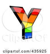 Poster, Art Print Of 3d Rainbow Symbol Capital Letter Y