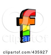 Poster, Art Print Of 3d Rainbow Symbol Lowercase Letter F