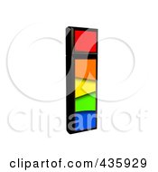 Poster, Art Print Of 3d Rainbow Symbol Lowercase Letter I
