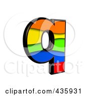 3d Rainbow Symbol Lowercase Letter Q