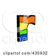 Royalty Free RF Clipart Illustration Of A 3d Rainbow Symbol Lowercase Letter R