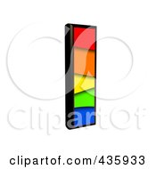 Poster, Art Print Of 3d Rainbow Symbol Lowercase Letter L