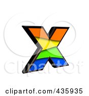 3d Rainbow Symbol Lowercase Letter X